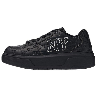 MLB New York Yankees Anti Slip Wear Resistant Low Top Skateboard Shoes Unisex Black