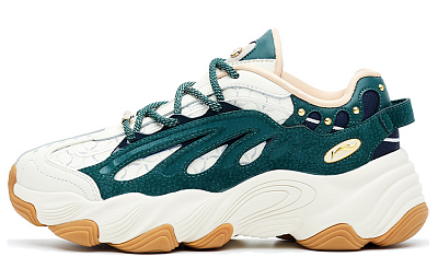 LI-NING 1990 Cushioning Anti-Slip And Wear-Resistant Low-Top Casual Shoes Women's Pine Dark Green