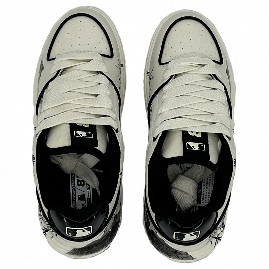 MLB Chunky Liner Idle Clouds And Wild Crane Anti-Slip Wear-Resistant Low-Top Skateboard Shoes Unisex White