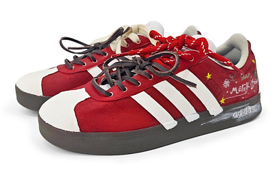 Adidas Neo VL Court 2.0 Anti-Slip Wear-Resistant Low-Top Skateboard Shoes Unisex Red