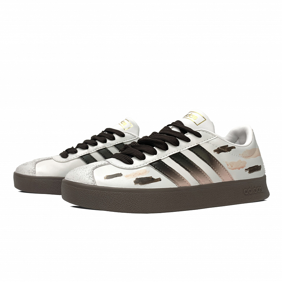 Adidas Neo VL Court 2.0 Non slip Lightweight Low Top Skateboard Shoes Unisex White Brown купить в интернет-магазине Yoocart с быстрой доставкой по России.