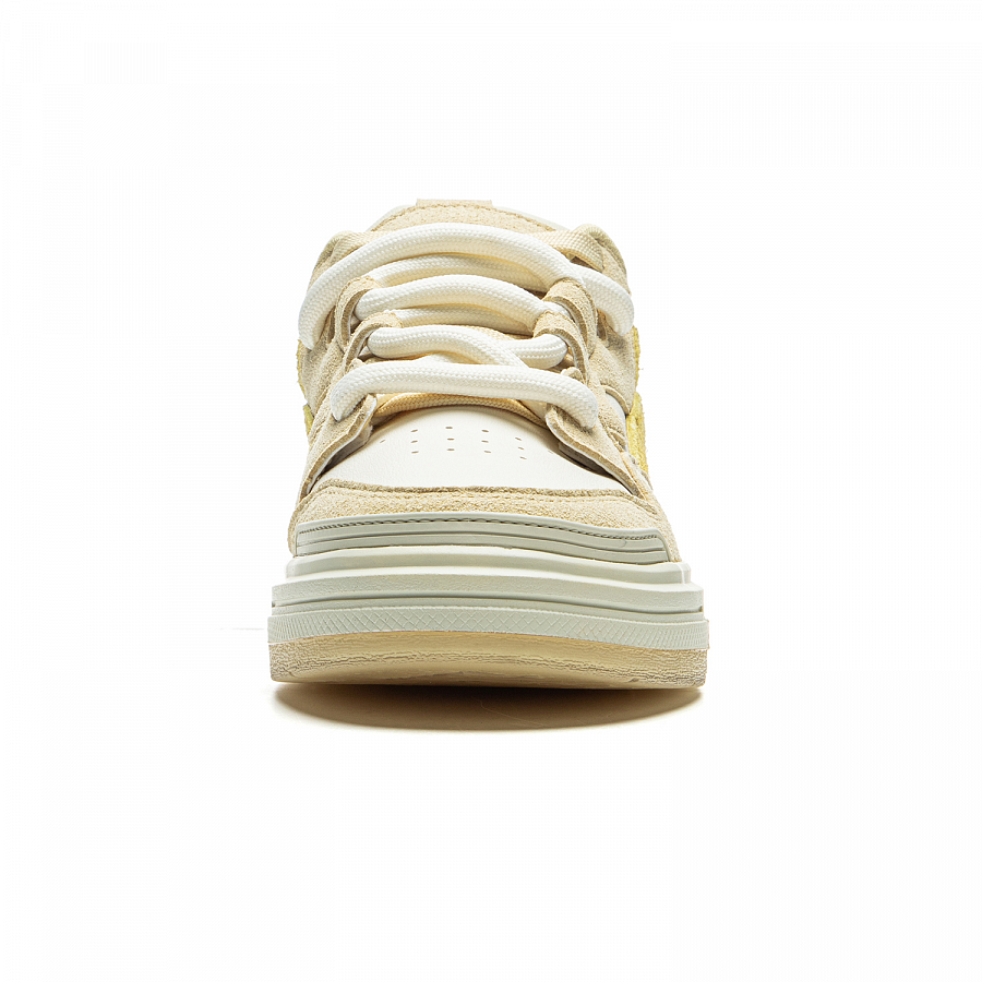 LiNing Wave SWAG Slip Resistant Cushioning Abrasion Resistant Low Top Skateboard Shoes Women's Yellow Beige
