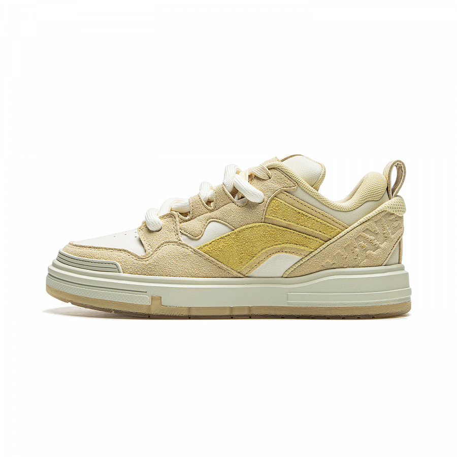 LiNing Wave SWAG Slip Resistant Cushioning Abrasion Resistant Low Top Skateboard Shoes Women's Yellow Beige