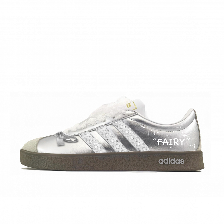 Adidas Neo VL Court 2.0 Anti Slip Wear Resistant Low Top Skateboard Shoes Women's Silver купить в интернет-магазине Yoocart с быстрой доставкой по России.