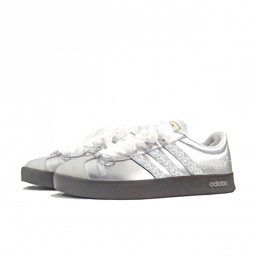 Adidas Neo VL Court 2.0 Anti Slip Wear Resistant Low Top Skateboard Shoes Women's Silver купить в интернет-магазине Yoocart с быстрой доставкой по России.