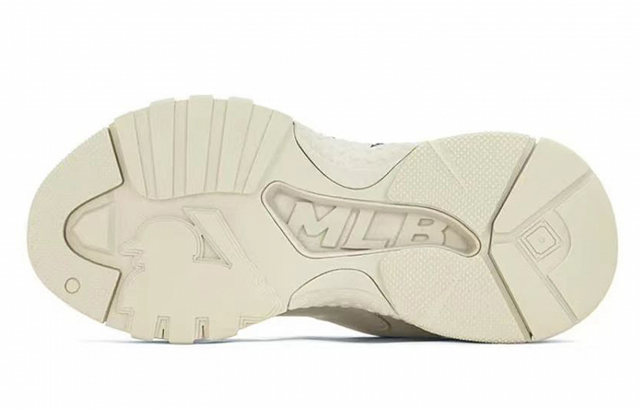 MLB Big Ball Chunky Wear-Resistant Height Increasing Low-Top Chunky Sneakers Unisex Beige Gray Blue