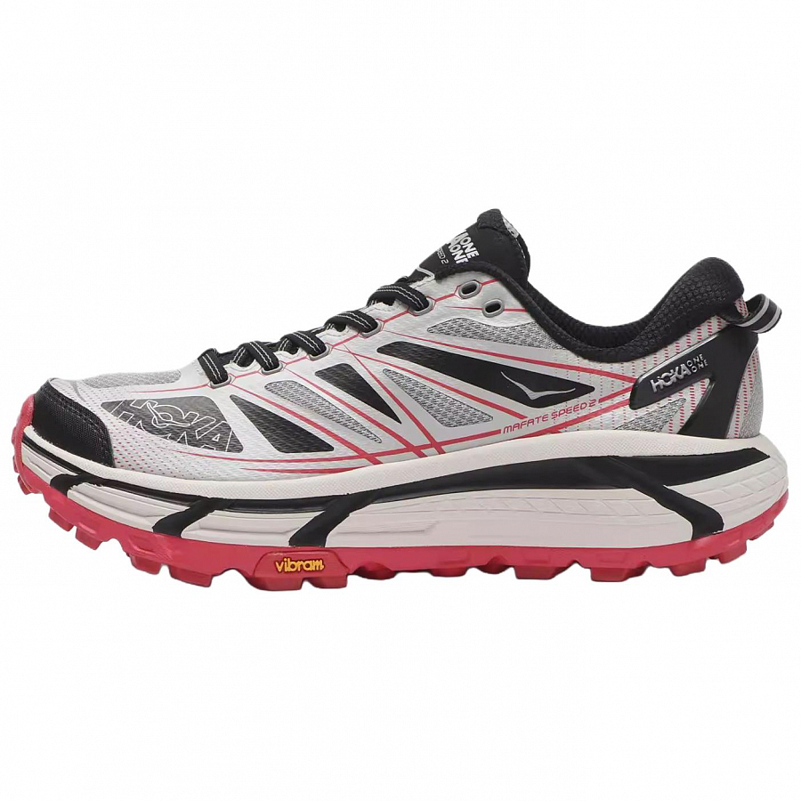 HOKA ONE ONE Mafate Speed 2 Anti Slip Wear Resistant Low Top Running Shoes Unisex Gray Red купить в интернет-магазине Yoocart с быстрой доставкой по России.