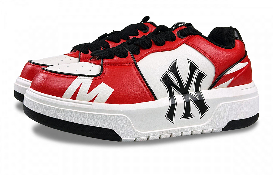 MLB Chunky Liner Impact Resistant Quick Dry Low-Top Skateboard Shoes Unisex Red White Black