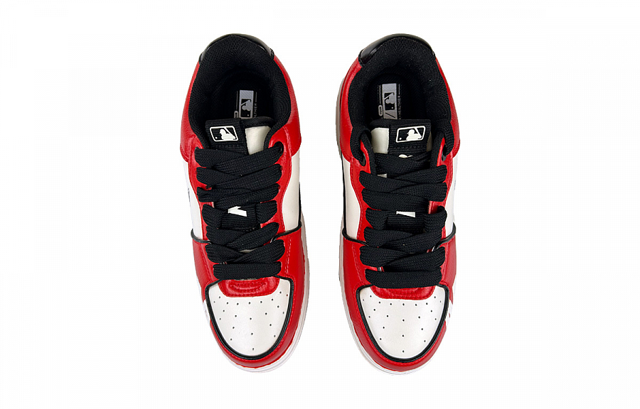 MLB Chunky Liner Impact Resistant Quick Dry Low-Top Skateboard Shoes Unisex Red White Black