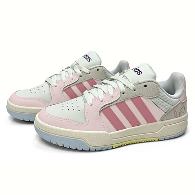 Adidas Neo Entrap Summer Sweetheart, Pink And Adorable Slip Resistant Low Top Skateboard Shoes Unisex White