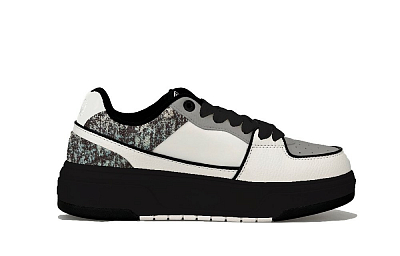 MLB Chunky Liner Wear-Resistant Height Increasing Low-Top Skateboard Shoes Unisex Black White