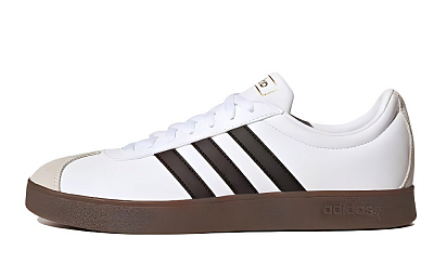 Adidas Neo VL Court 2.0 Abrasion Resistant Low Top Skateboard Shoes Unisex Silver White
