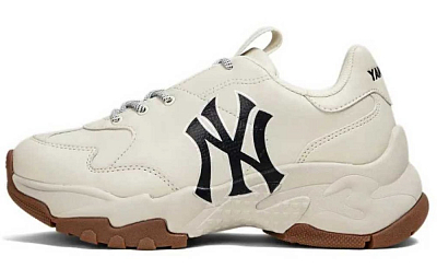 MLB Big Ball Chunky Anti-Slip Wear-Resistant Low-Top Chunky Sneakers Unisex Beige