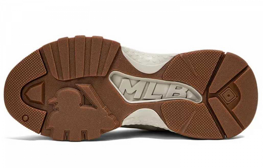 MLB Big Ball Chunky Anti-Slip Wear-Resistant Low-Top Chunky Sneakers Unisex Beige