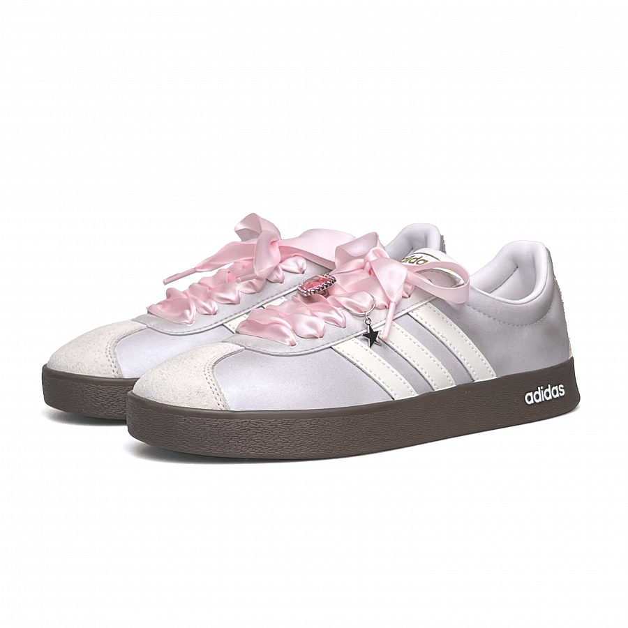 Adidas Neo VL Court 2.0 WAO Anti Slip Wear Resistant Low Top Skateboard Shoes Unisex Silver Pink купить в интернет-магазине Yoocart с быстрой доставкой по России.