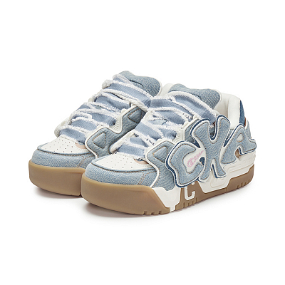 Champion Buckle Fun Coco Skate Low-Top Skateboard Shoes Women's Eternal Blue/Milk White