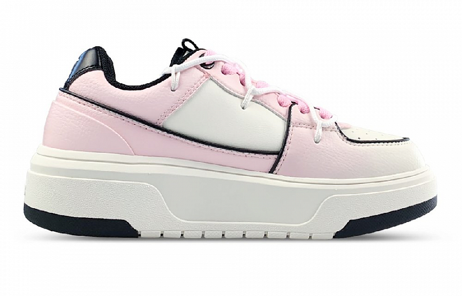 MLB Chunky Liner Wear-Resistant Low-Top Skateboard Shoes Unisex White Pink