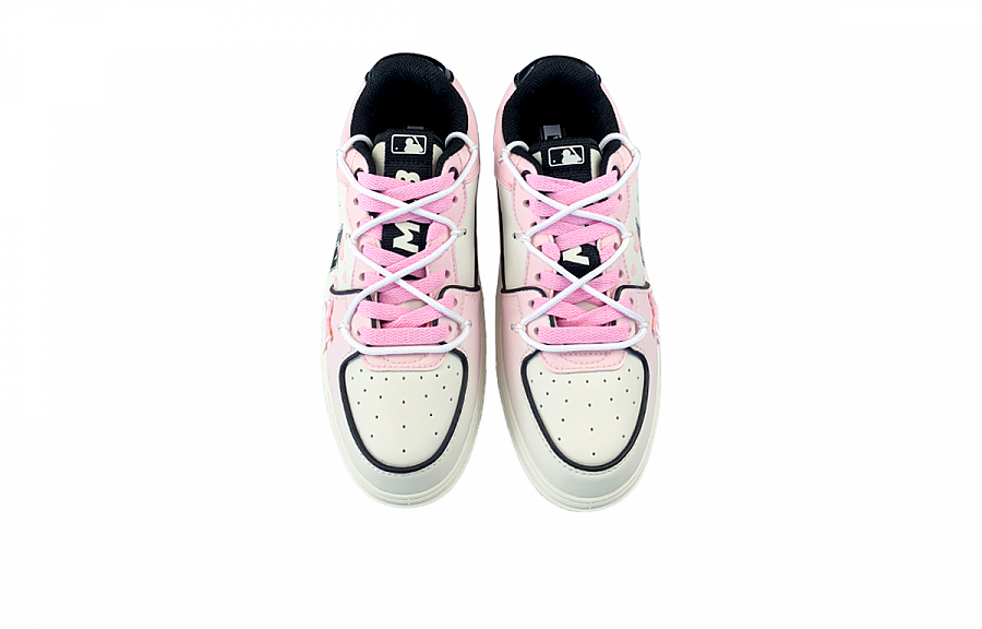 MLB Chunky Liner Wear-Resistant Low-Top Skateboard Shoes Unisex White Pink