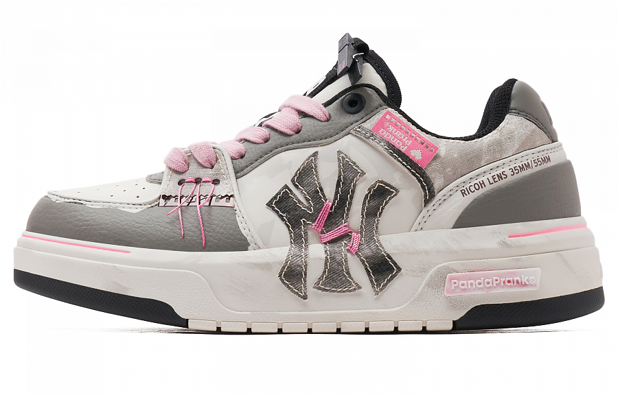 MLB New York Yankees Skateboard Shoes Unisex Low-Top Pink Black