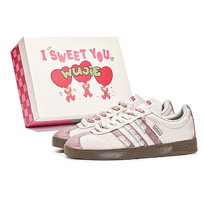 Adidas Neo VL Court Lifestyle WuJie, Box, Rose Shock Absorbers Low Top Skateboard Shoes Unisex Pink Brown