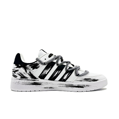 Adidas Neo Courtbeat Dark Shadow Graffiti Abrasion Resistant Low Top Skateboard Shoes Men's Black