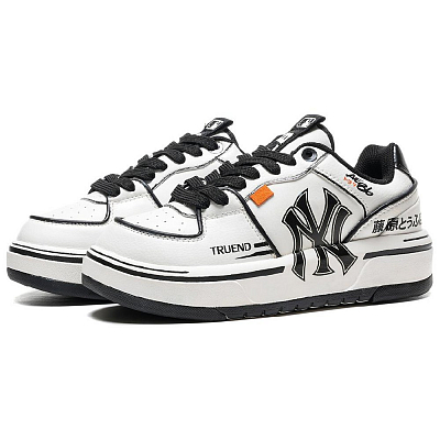 MLB Chunky Liner Anti-Slip Wear-Resistant Low-Top Skateboard Shoes Unisex Black White