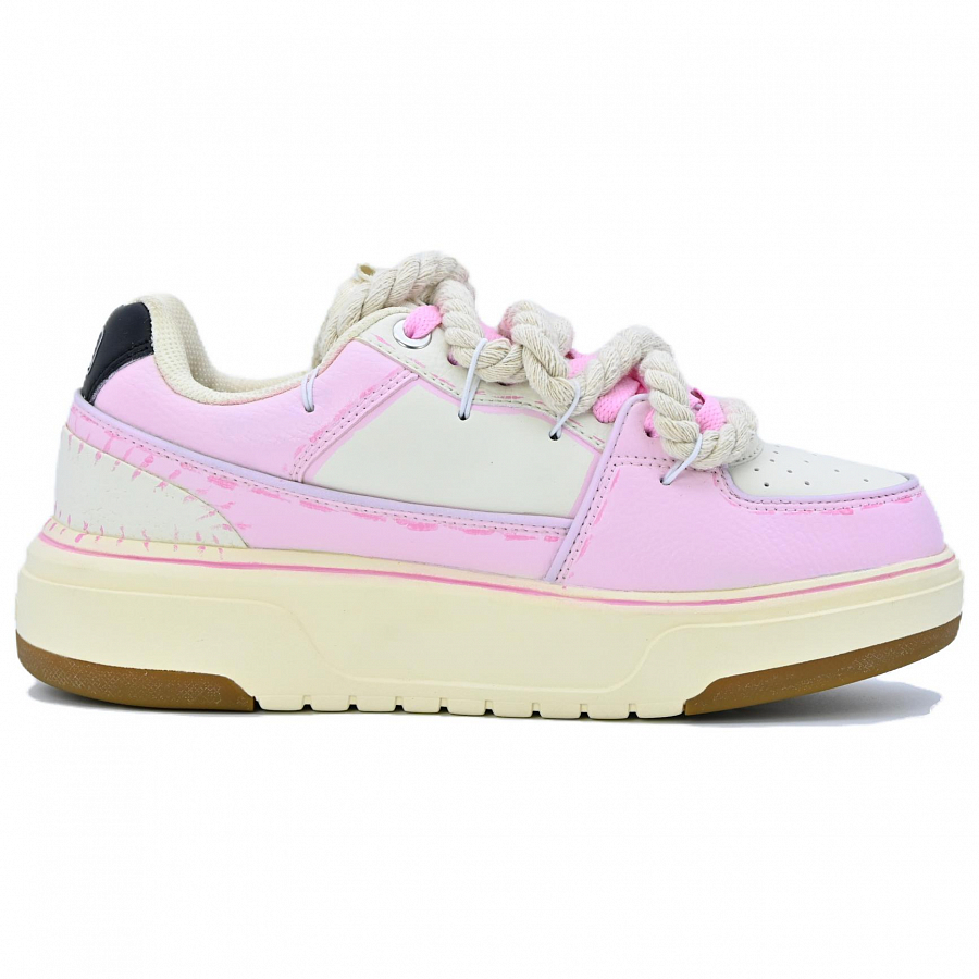 MLB Chunky Liner Abrasion Resistant Balance Height Increasing Low Top Casual Shoes Unisex Pink