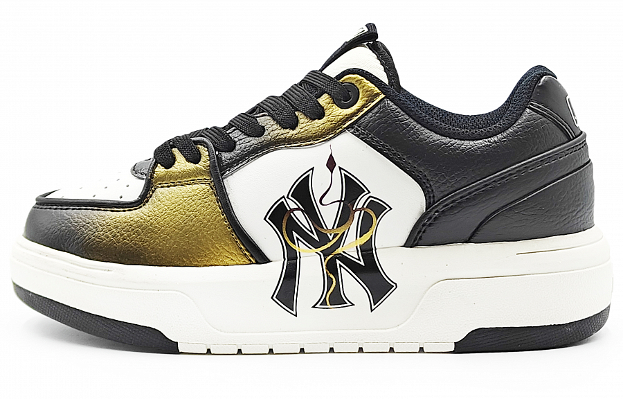 MLB Chunky Liner Abrasion Resistant Low Top Skateboard Shoes Unisex Black Gold