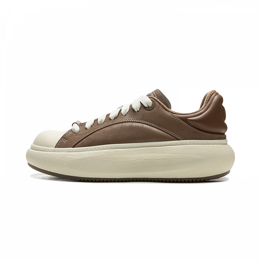 LiNing Abrasion Resistant Slip Resistant Low Top Casual Shoes Men's Brown Yellow