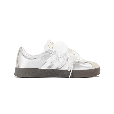 Adidas Neo VL Court 2.0 Slip Resistant Low Top Skateboard Shoes Unisex Silver