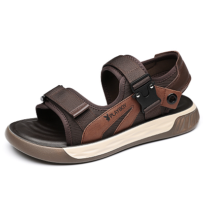 Playboy Beach Sandals Men Brown/Green/Gray