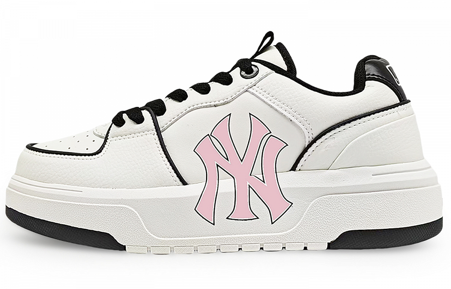 MLB Chunky Liner Abrasion Resistant Low Top Skateboard Shoes Unisex White Pink