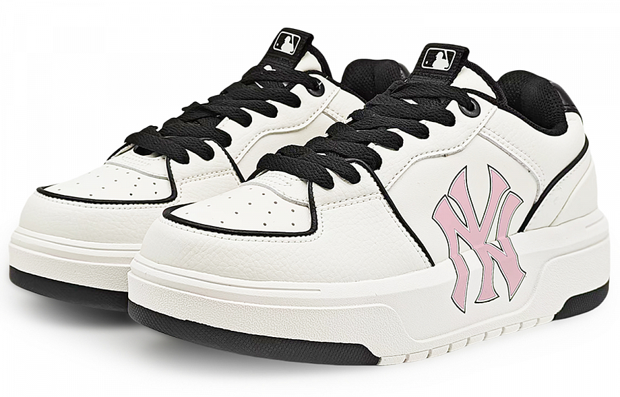 MLB Chunky Liner Abrasion Resistant Low Top Skateboard Shoes Unisex White Pink