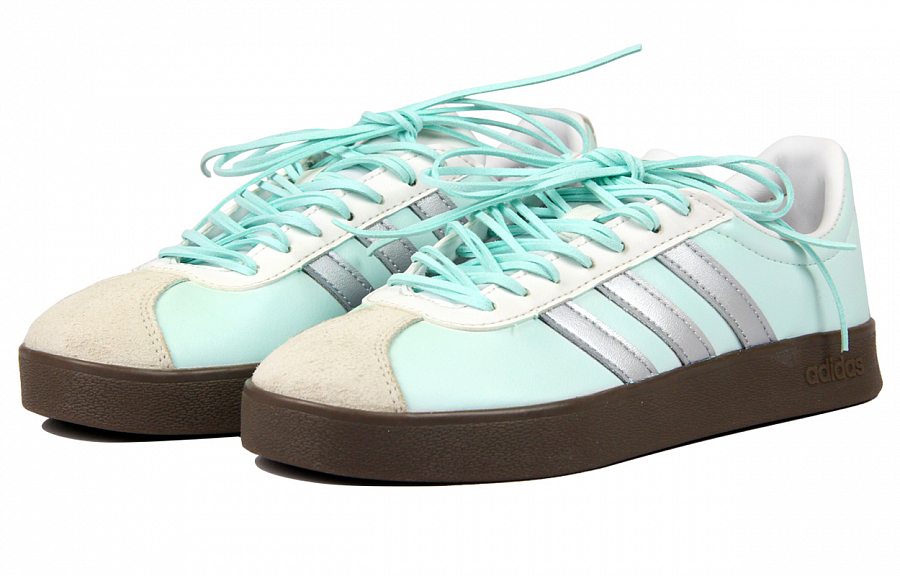 Adidas Neo VL Court 2.0 Slip Resistant Low Top Skateboard Shoes Unisex White Green Silver купить в интернет-магазине Yoocart с быстрой доставкой по России.