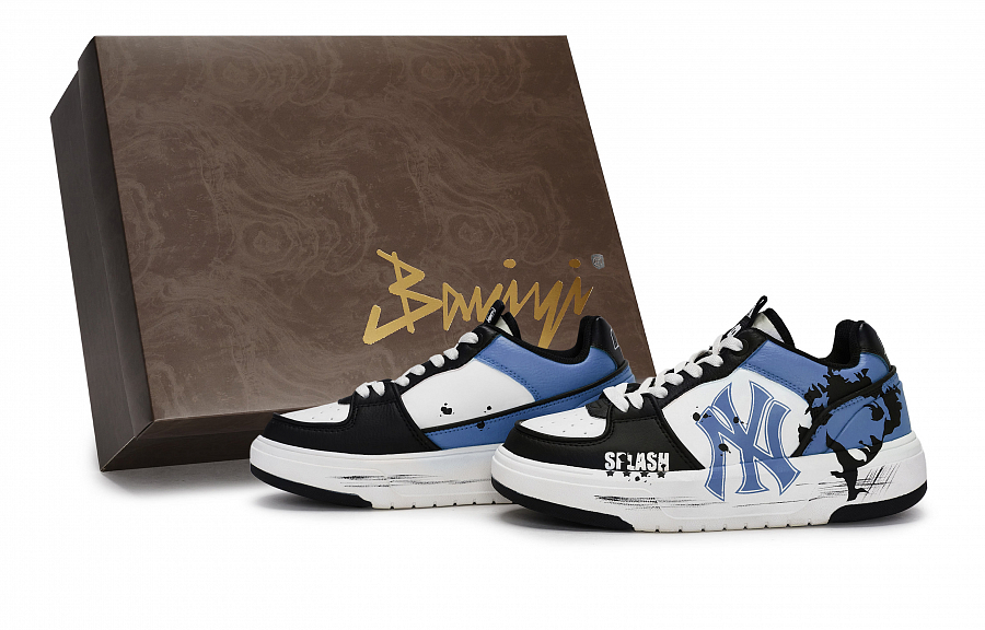 MLB Chunky Liner Skateboard Shoes Unisex Low Top Black/White/Blue