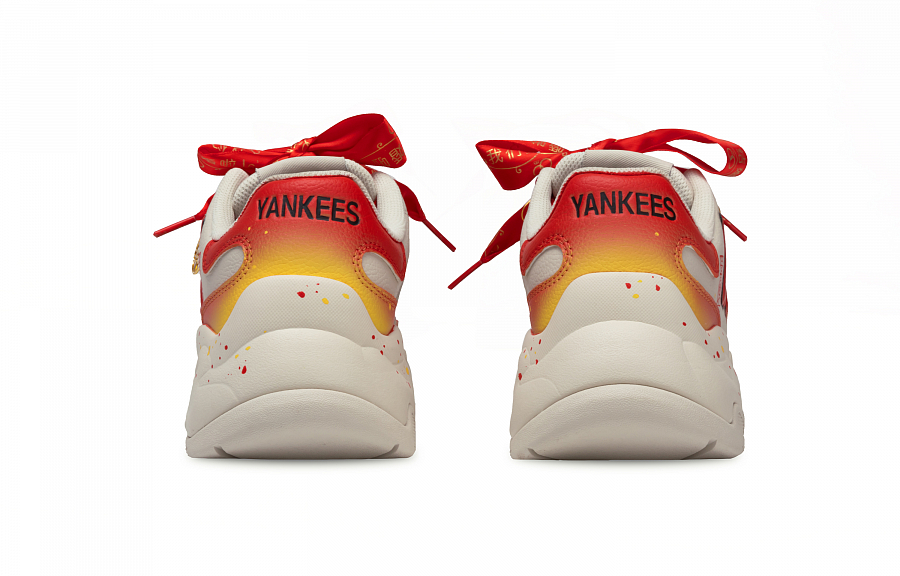 MLB Big Ball Chunky Joy Theme Anti Slip Wear Resistant Low Top Chunky Sneakers Women's Red