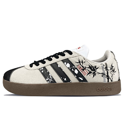 Adidas Neo VL Court 2.0 Anti Slip Wear Resistant Low Top Skateboard Shoes Unisex Black Gray