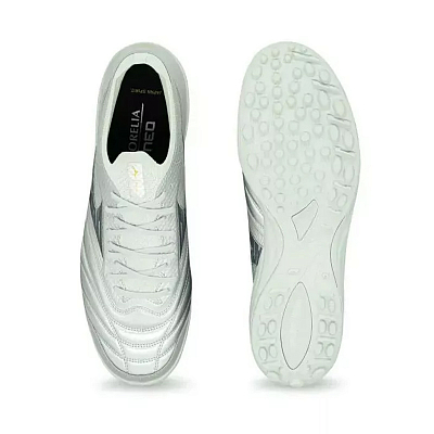 Mizuno Morelia Neo Sala B TF Rubber Broken Studs Cushioning, Wear Resistant Soccer Shoes Unisex Silver