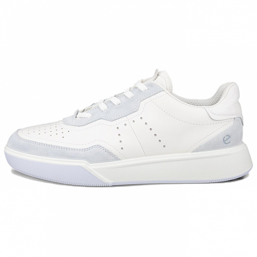 Ecco Street Court Slip Resistant Low Top Casual Shoes Women's White Blue купить в интернет-магазине Yoocart с быстрой доставкой по России.