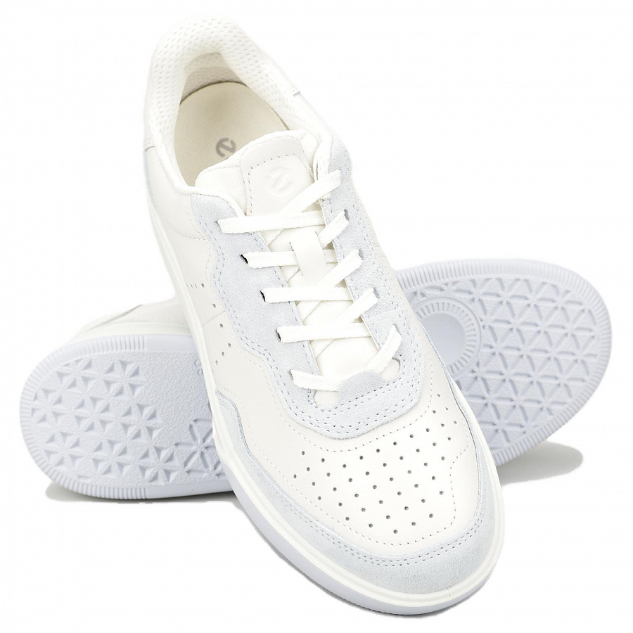 Ecco Street Court Slip Resistant Low Top Casual Shoes Women's White Blue купить в интернет-магазине Yoocart с быстрой доставкой по России.