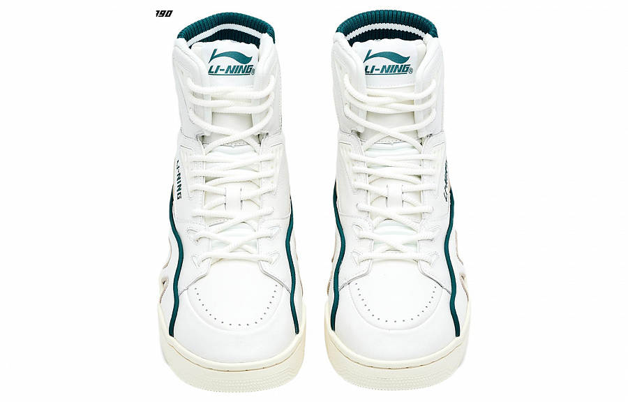 LI NING 1990 Classic Collection Coverage Abrasion Resistant High Top Skateboard Shoes Women's Ecru