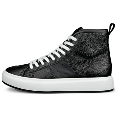 Ecco High Top Skateboard Shoes Women's Black White