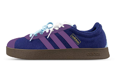 Adidas Neo VL Court 2.0 Slip Resistant Low Top Skateboard Shoes Unisex Blue Purple