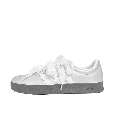 Adidas Neo VL Court 2.0 Galaxy Wedding Dress Lightweight Low Top Skateboard Shoes Unisex Silver White