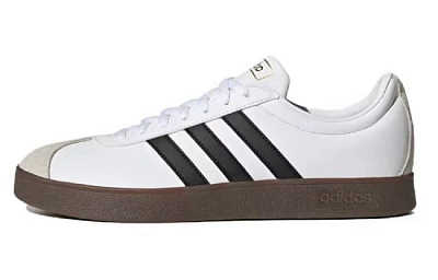 Adidas Neo VL Court 2.0 Non slip Lightweight Low Top Skateboard Shoes Unisex Silver White