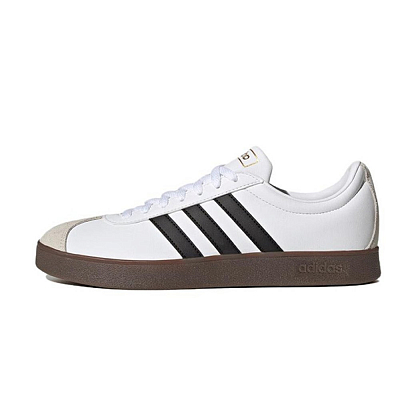 Adidas Neo VL Court 2.0 Slip Resistant Low Top Skateboard Shoes Unisex Silver White