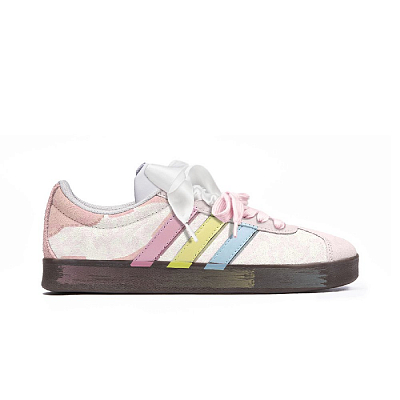 Adidas Neo VL Court 2.0 Low Top Skateboard Shoes Unisex Pink Brown