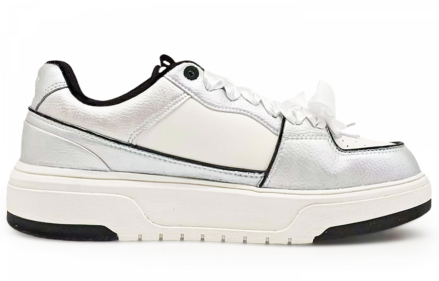 MLB Chunky Liner Abrasion Resistant Low Top Skateboard Shoes Unisex Silver White