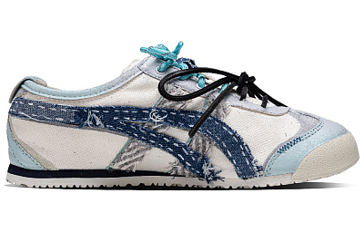 Onitsuka Tiger MEXICO 66 Smooth Path Box Slip Resistant Low Top Casual Shoes Unisex Beige Blue