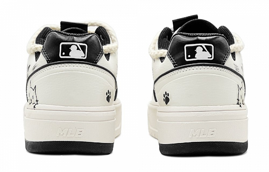 MLB Chunky Liner Anti-Slip Wear-Resistant Low-Top Skateboard Shoes Unisex Black White